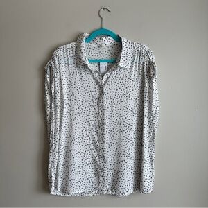 NWT Maurice’s White and Black Floral Button Down Top XXL